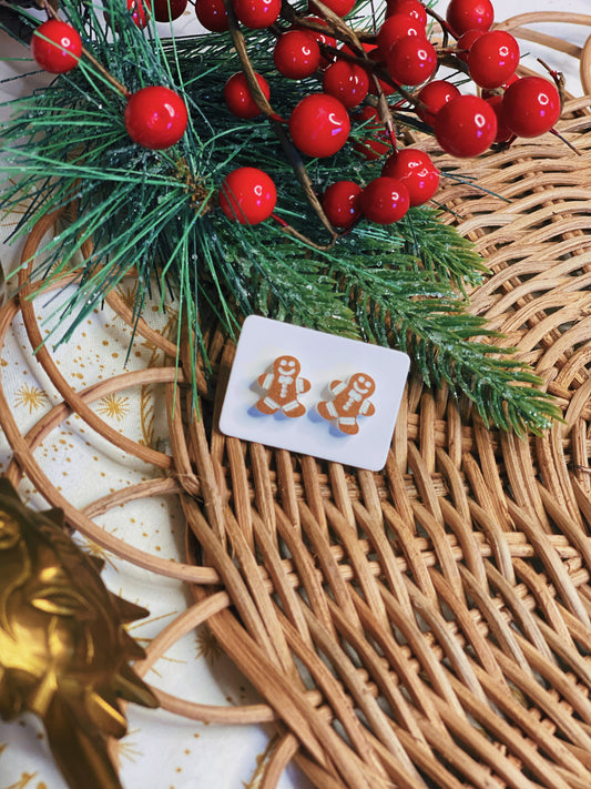 Gingerbread Man - Stud Earrings