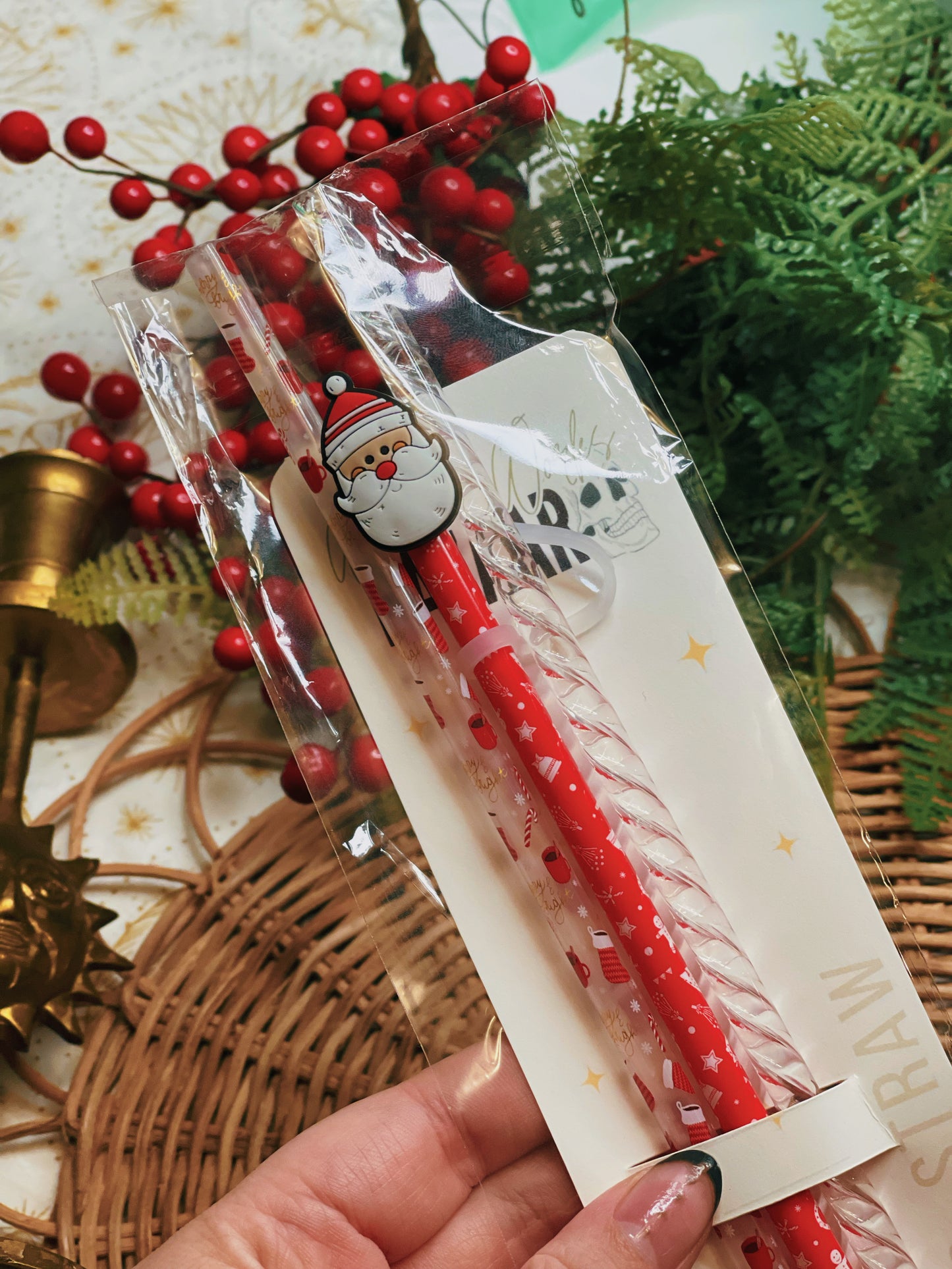 Santa - Straw + Topper Set