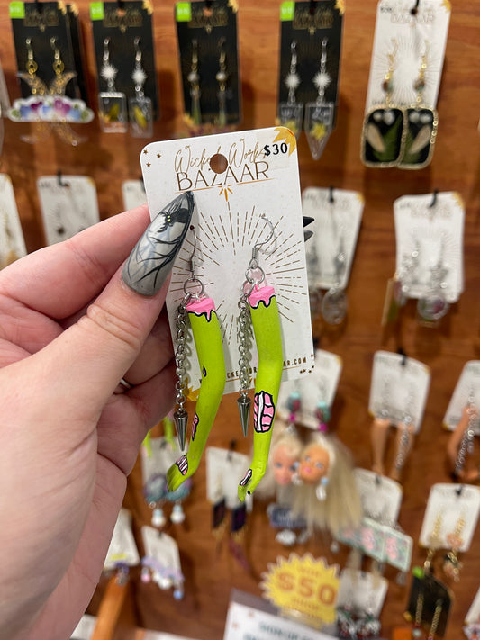 Living Dead Showgirl (Arms) - Dangle Earrings