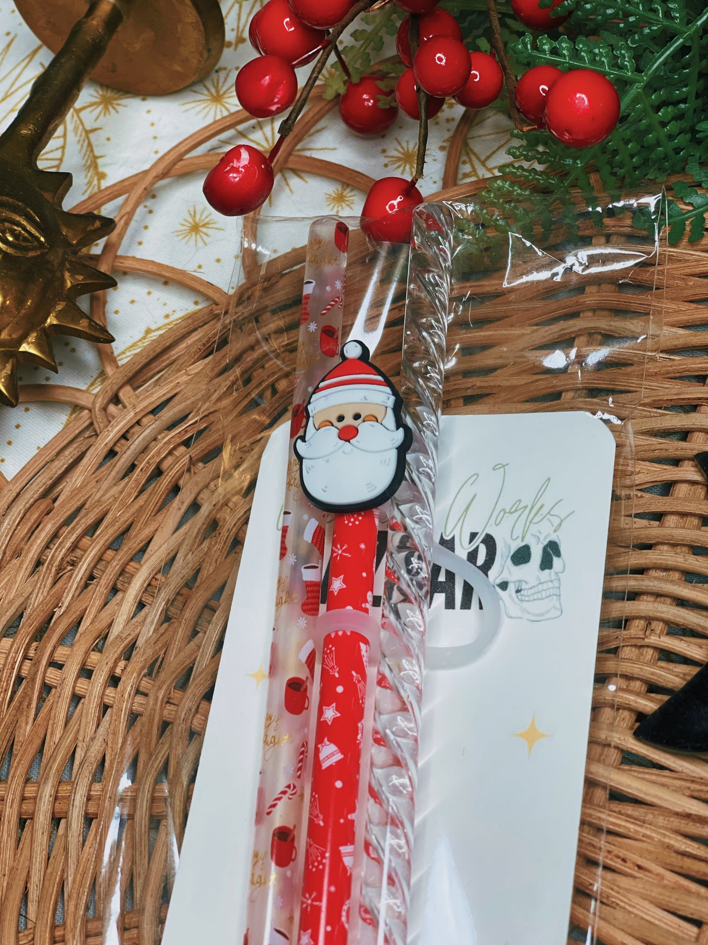 Santa - Straw + Topper Set