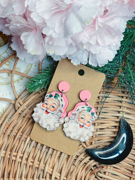 Pink Santa - Dangle Earrings