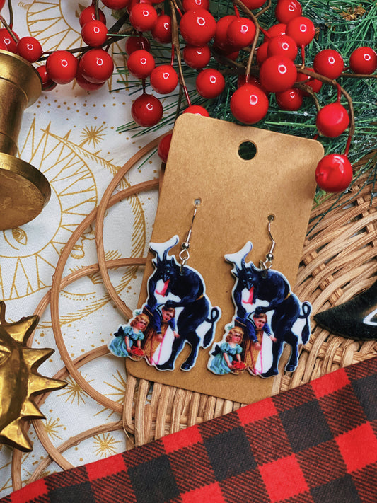 Storybook Krampus - Dangle Earrings