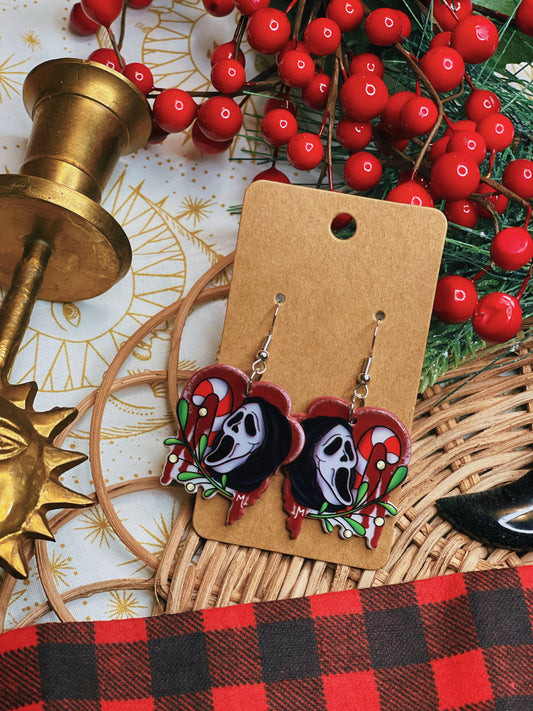 Ghost Face Holiday - Dangle Earrings