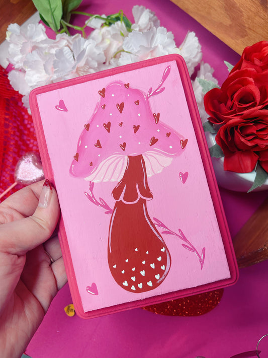 Valentine Mushroom - Handpainted Plaque (PRE-ORDER)