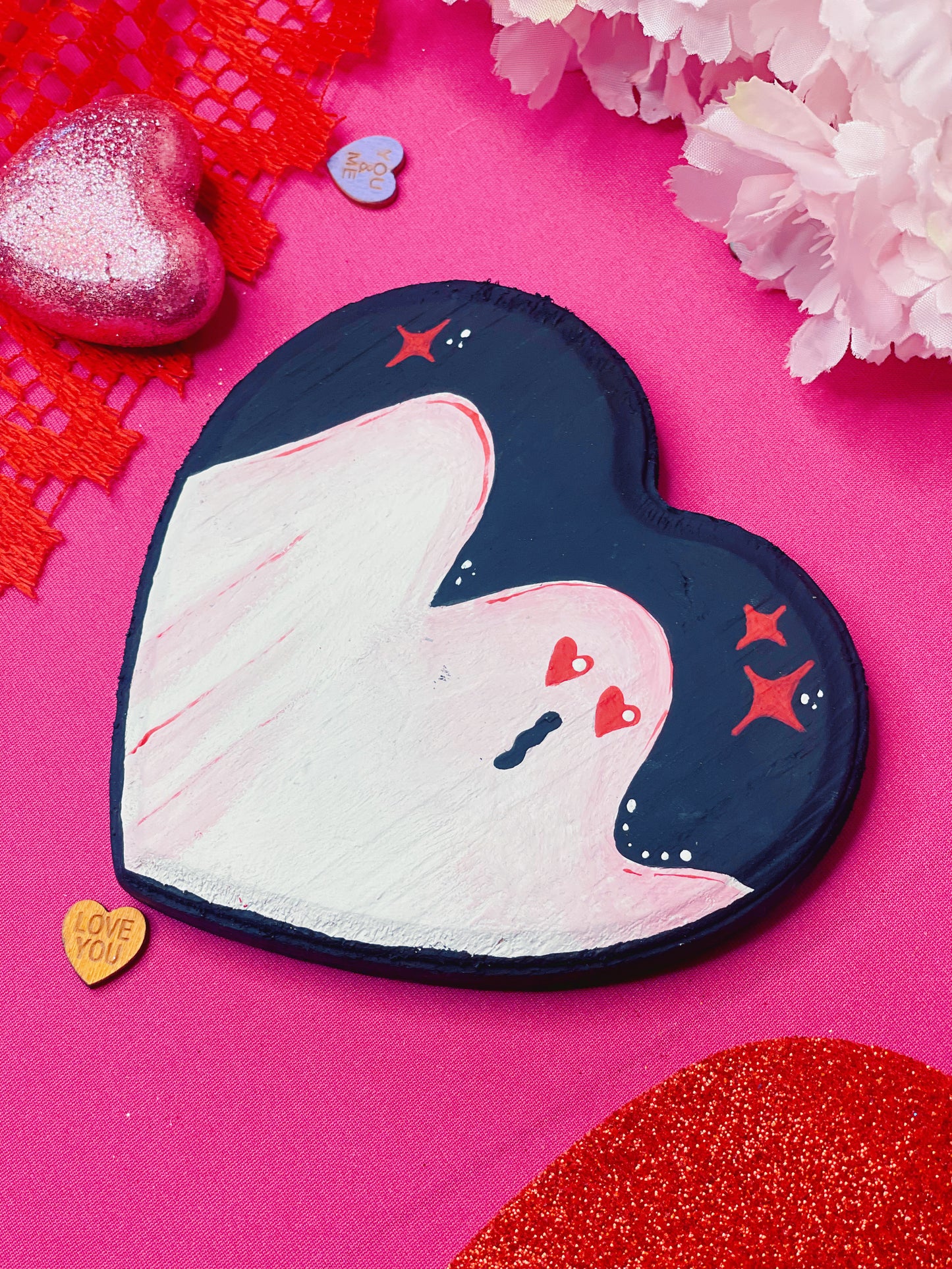 Ghost Heart - Handpainted Plaque