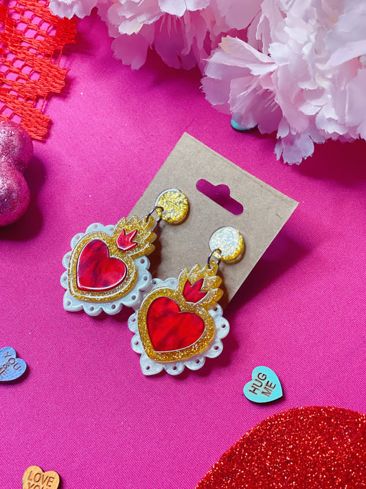 Queen of Hearts - Dangle Earrings