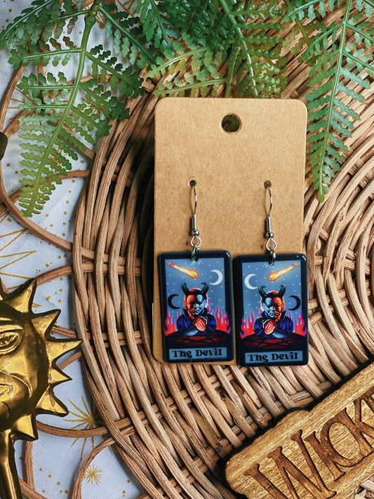 Horror Tarot The Devil - Dangle Earrings