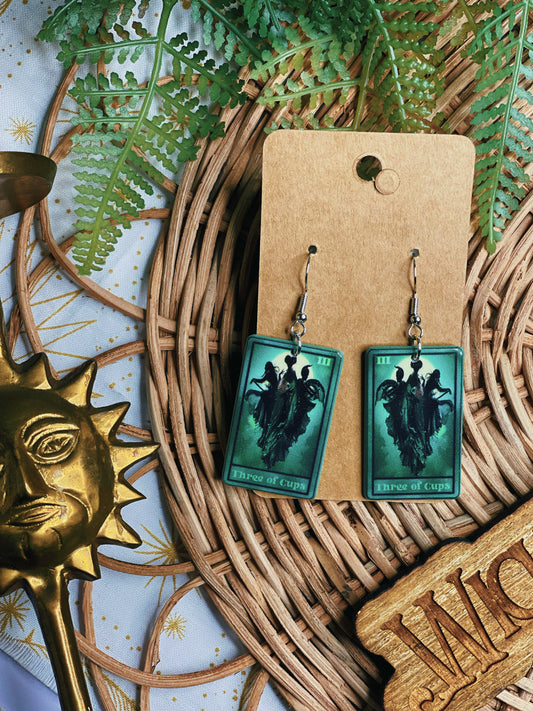 Horror Tarot Three of Cups - Dangle Earrings