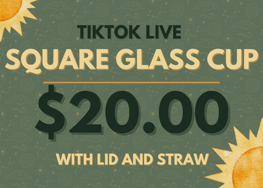 TIKTOK LIVE - SQUARE GLASS CUP - YOU PICK