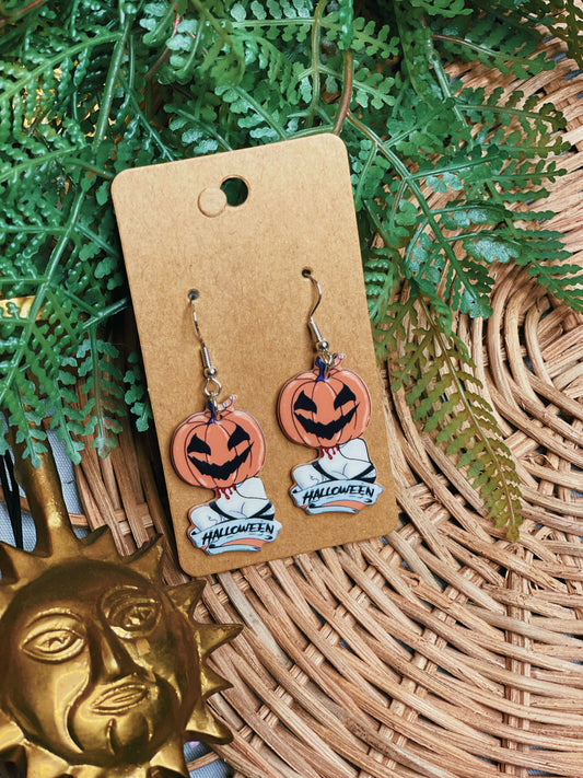 Pumpkin Girl - Dangle Earrings