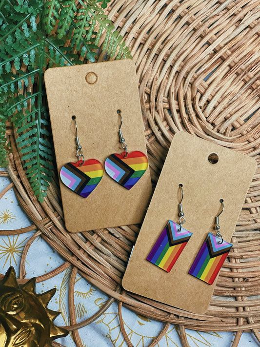 Progressive Pride Flag - Dangle Earrings