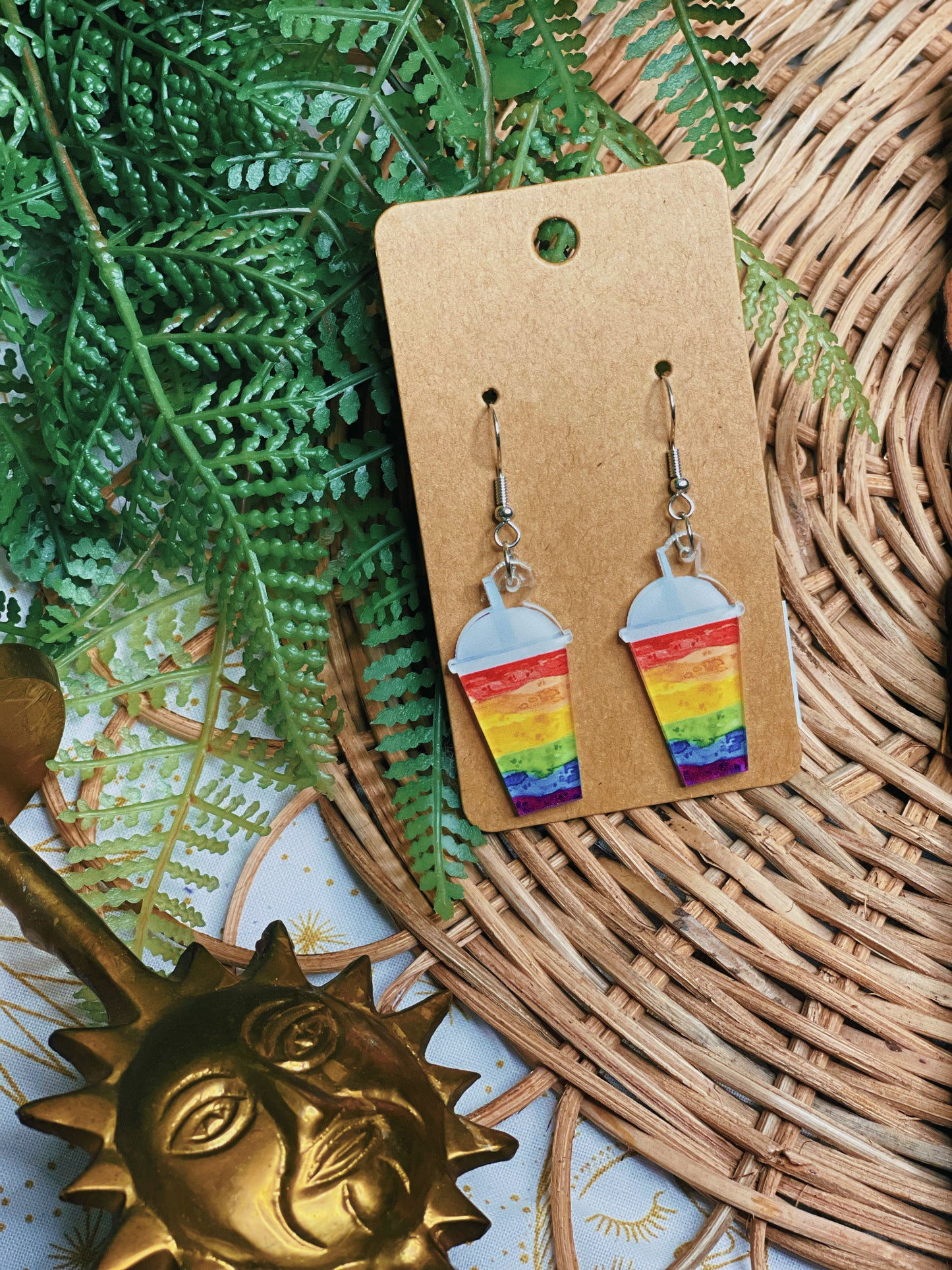 Rainbow Coffee - Dangle Earrings