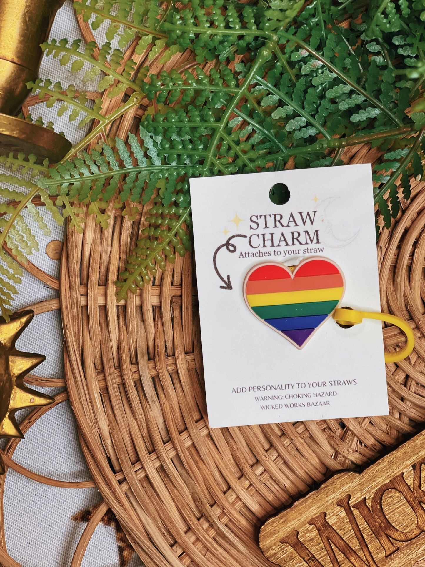 Rainbow Heart - Straw Topper