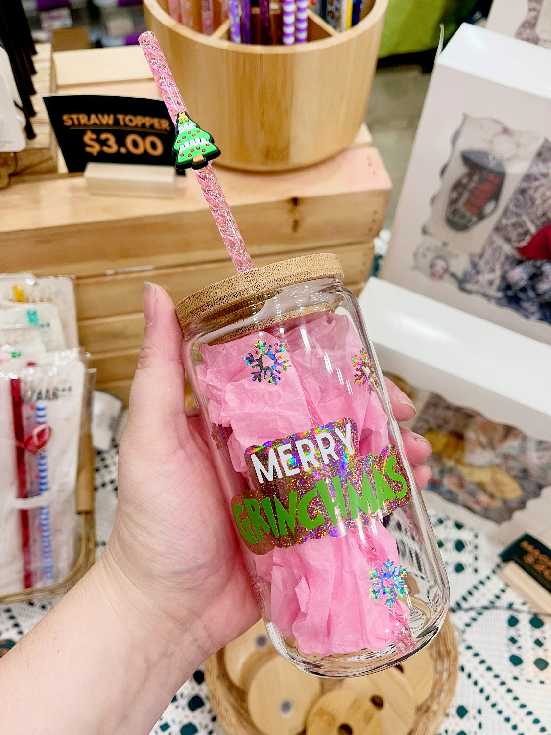 Merry G-Mas - 16 oz Glass Cup