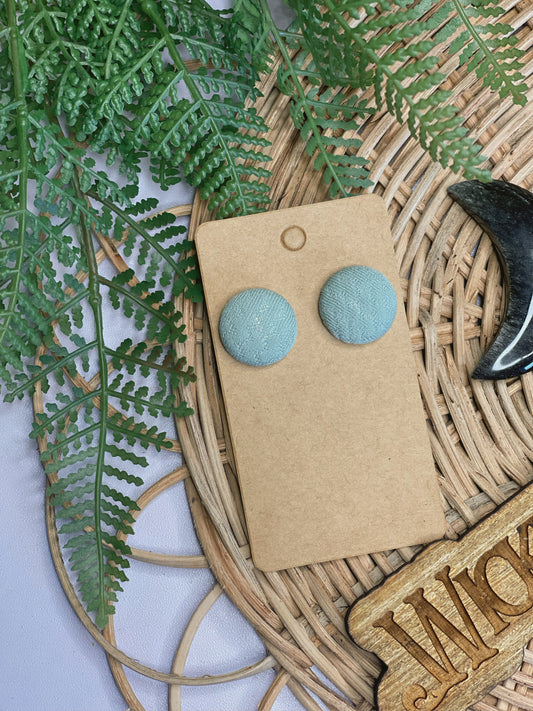 Sage Green - Button Earrings