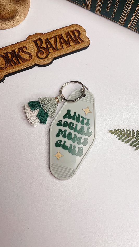 Anti Social Moms Club - Motel Keychain