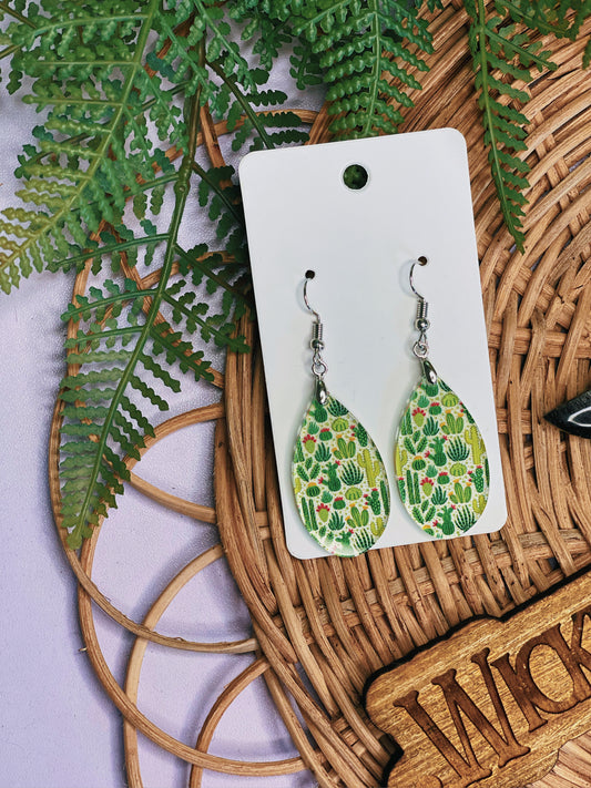 Clear Cactus - Dangle Earrings