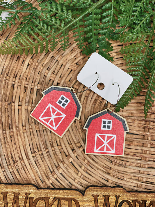 Red Barn - Dangle Earrings