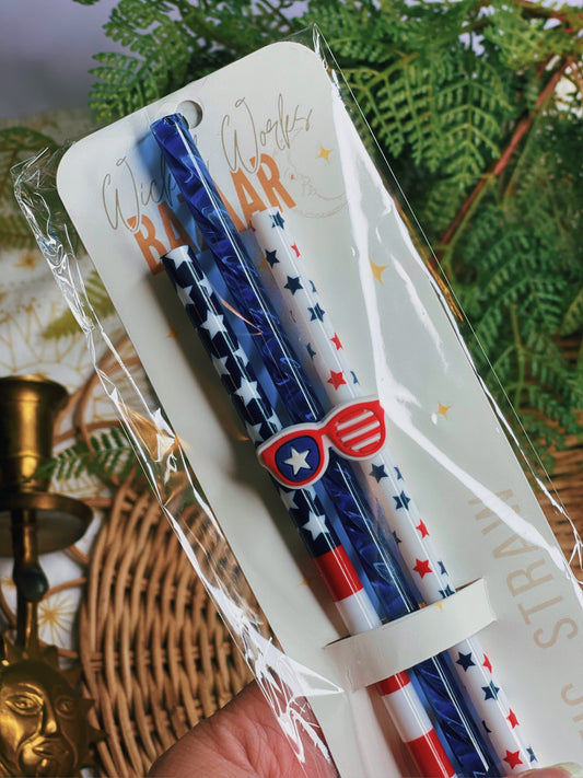 Stars and Stripes - Straw + Topper Set