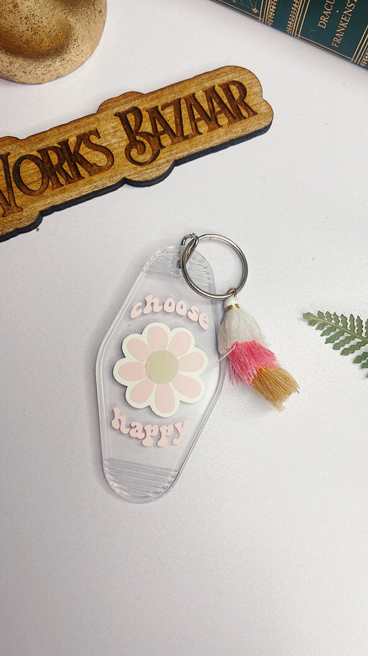 Choose Happy - Motel Keychain