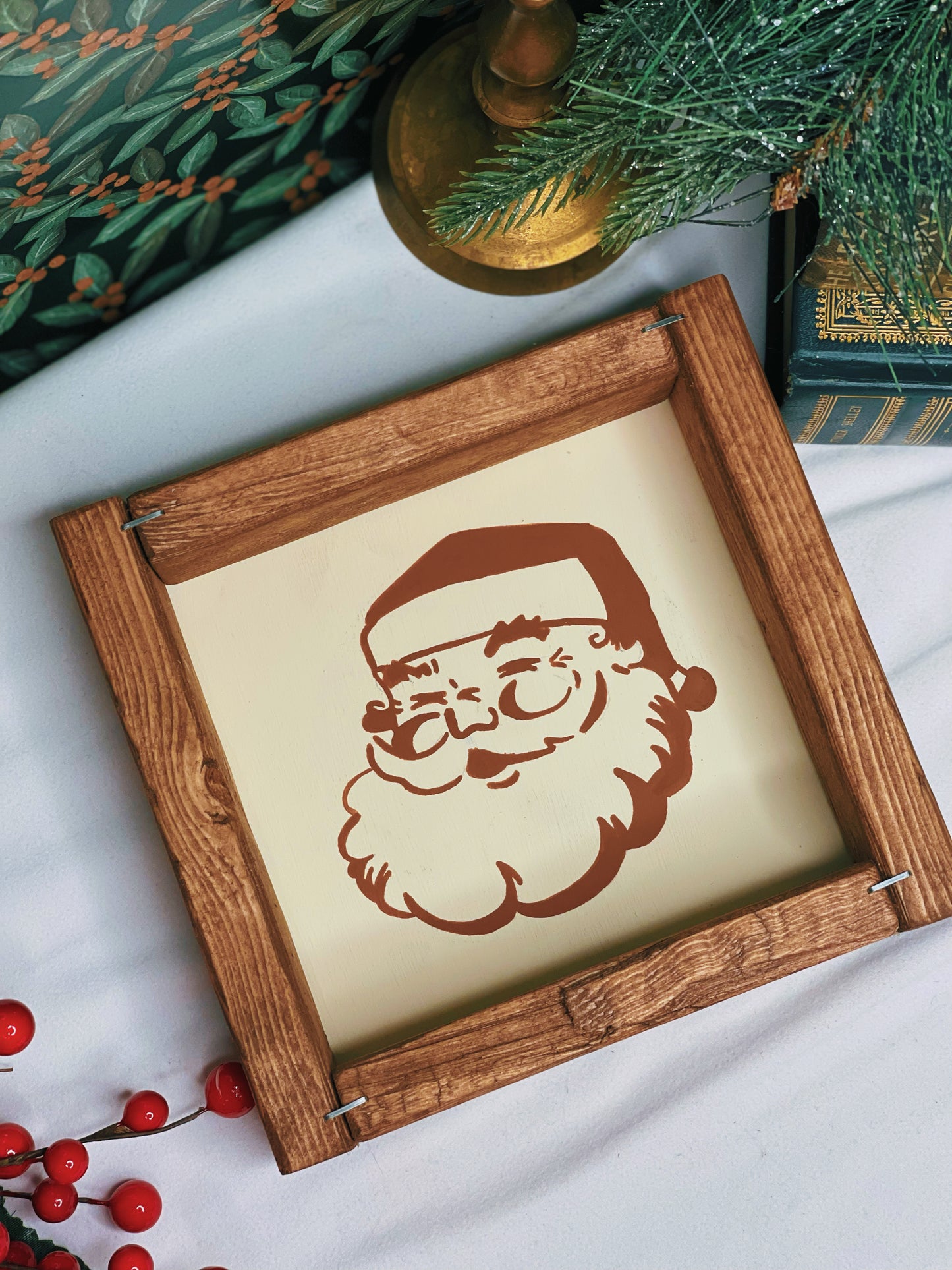 Vintage Santa - Framed Mini Sign (PREORDER)