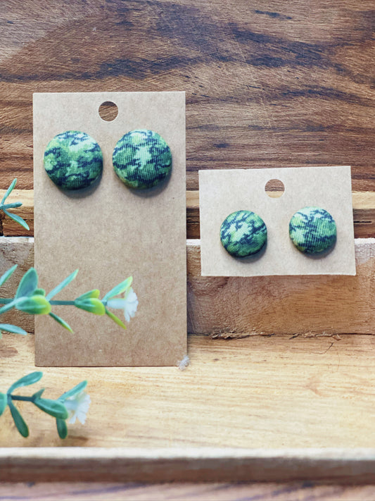 Camo - Button Earrings