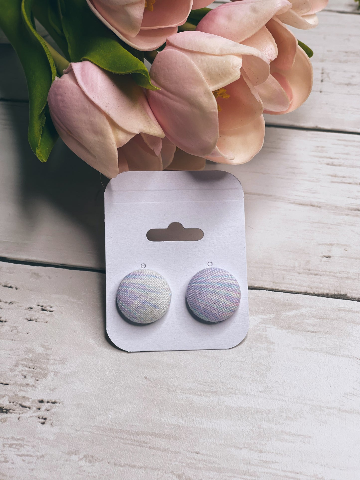 Pastel Bunny - Easter Button Earrings