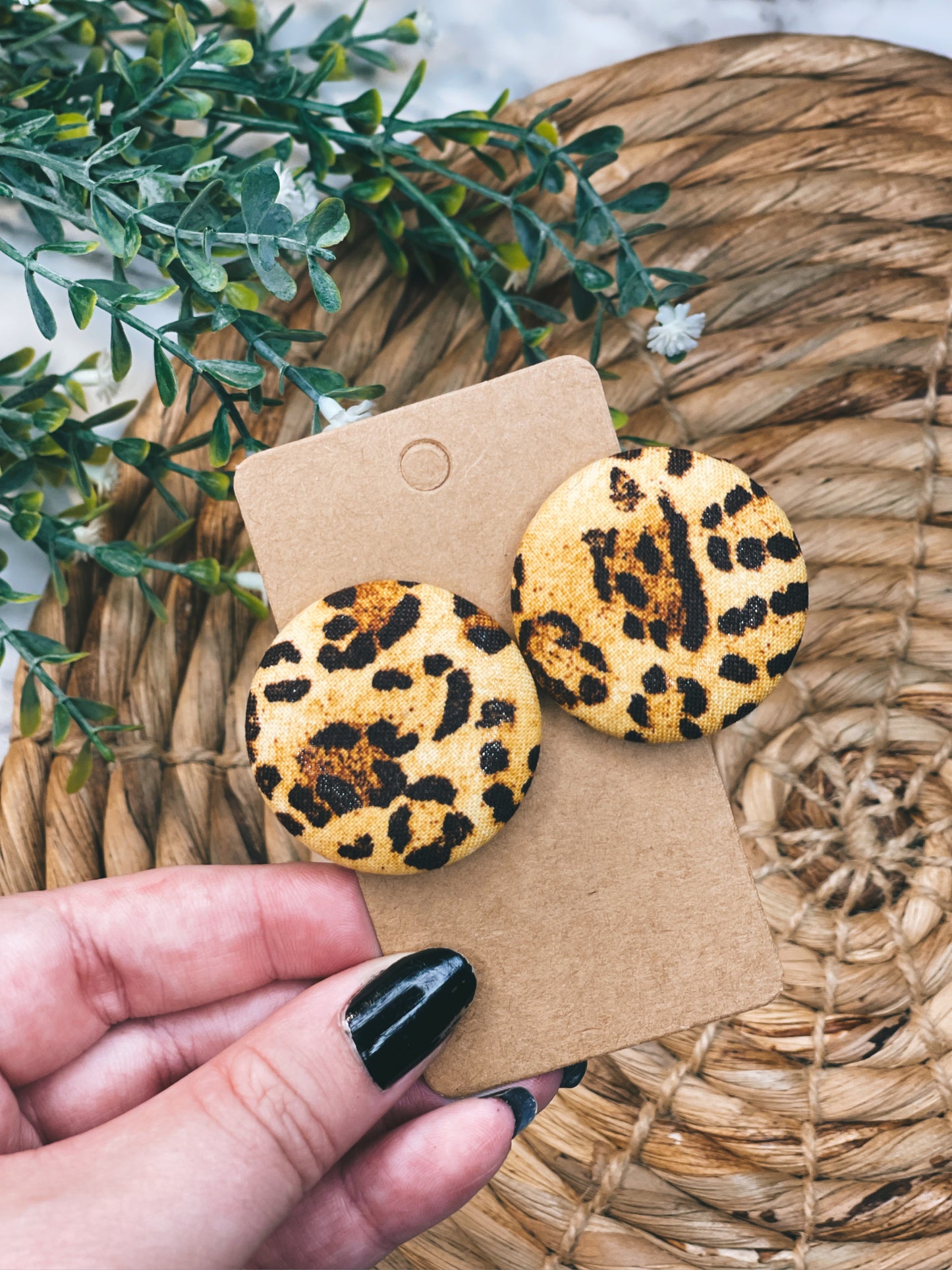 Cheetah - XL Button Earrings