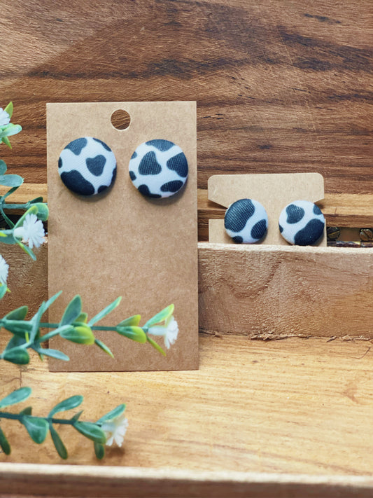 Cow - Button Earrings