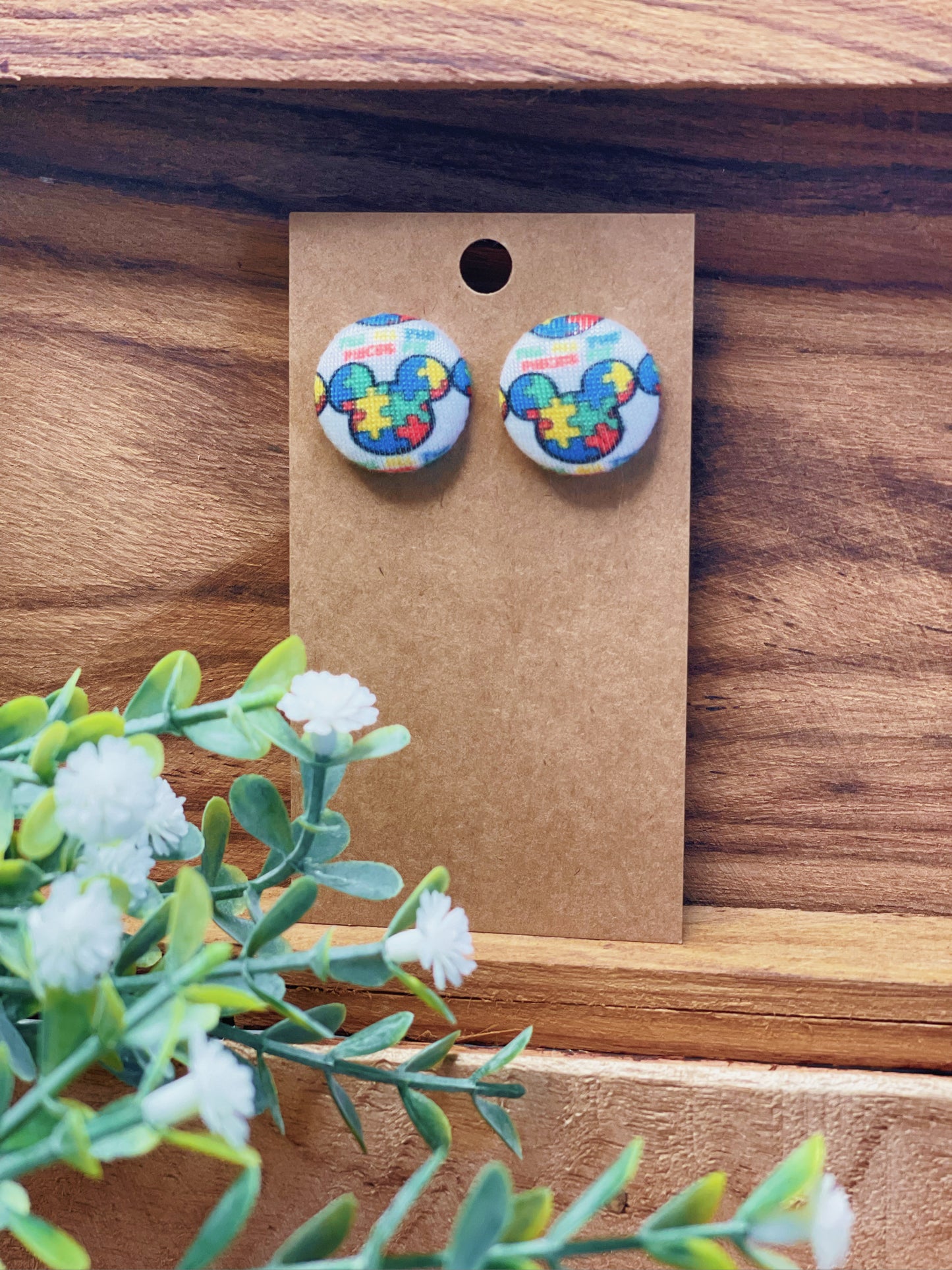 Autism Mickey - Button Earrings