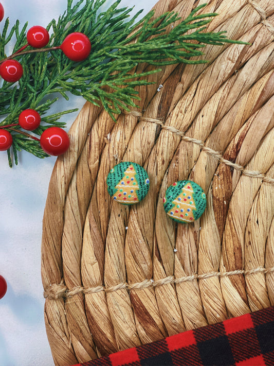 Tree Cookie - Button Earrings