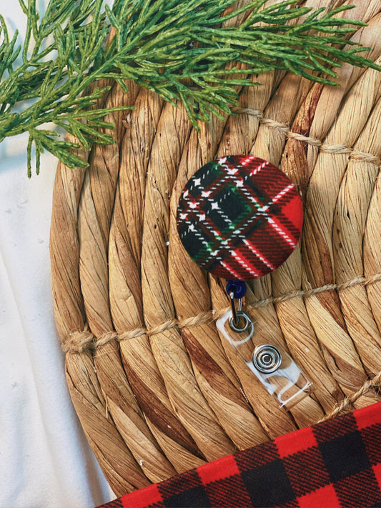 Red & Green Plaid - Badge Reel