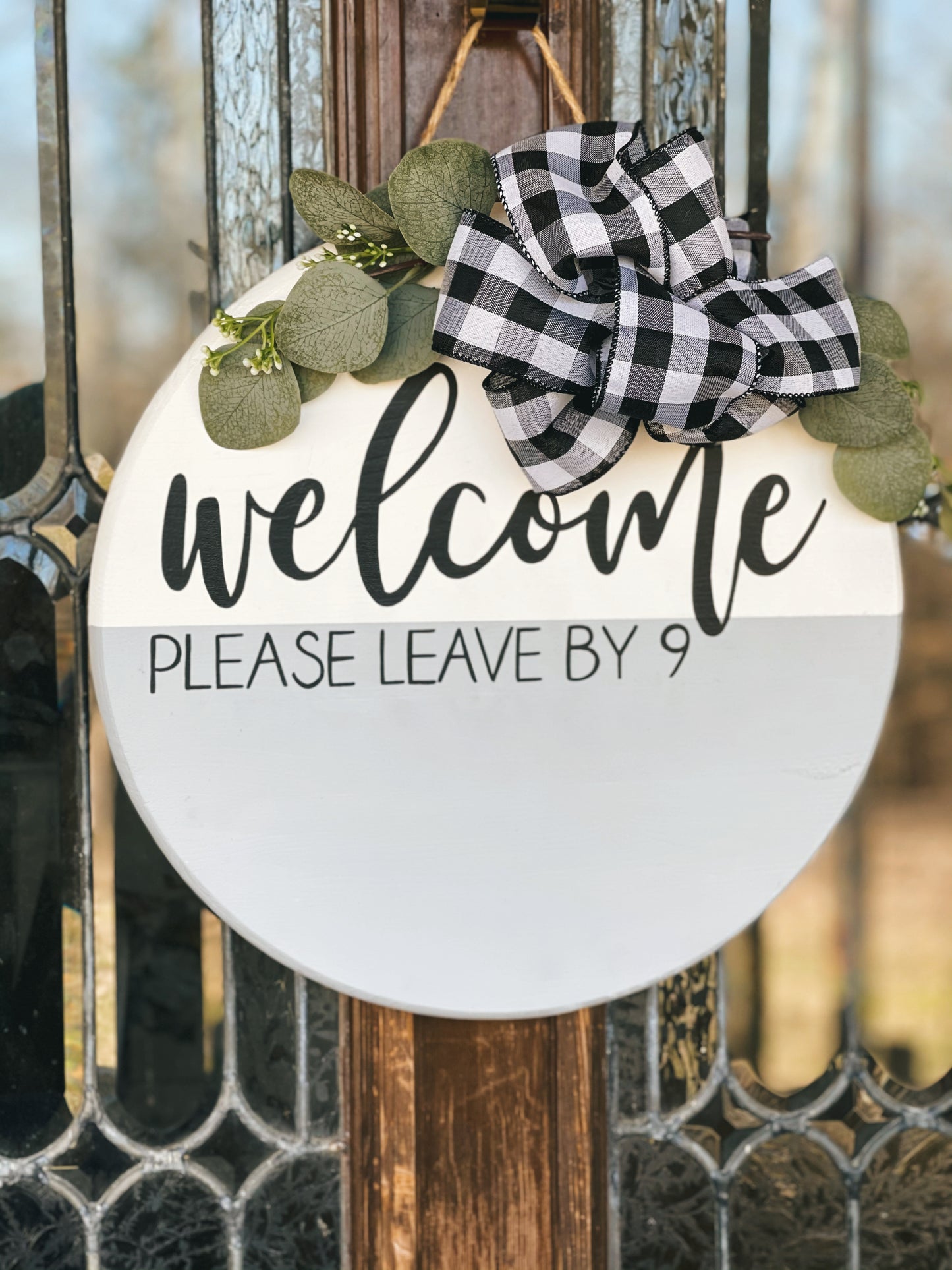 Welcome Please Leave By 9 - Door Hanger (PRE-ORDER)