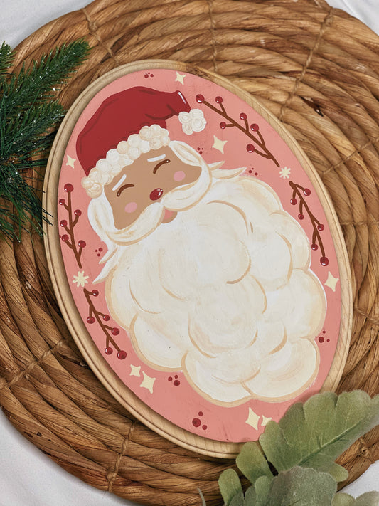 Pastel Santa - Handpainted  Plaque (PRE-ORDER)