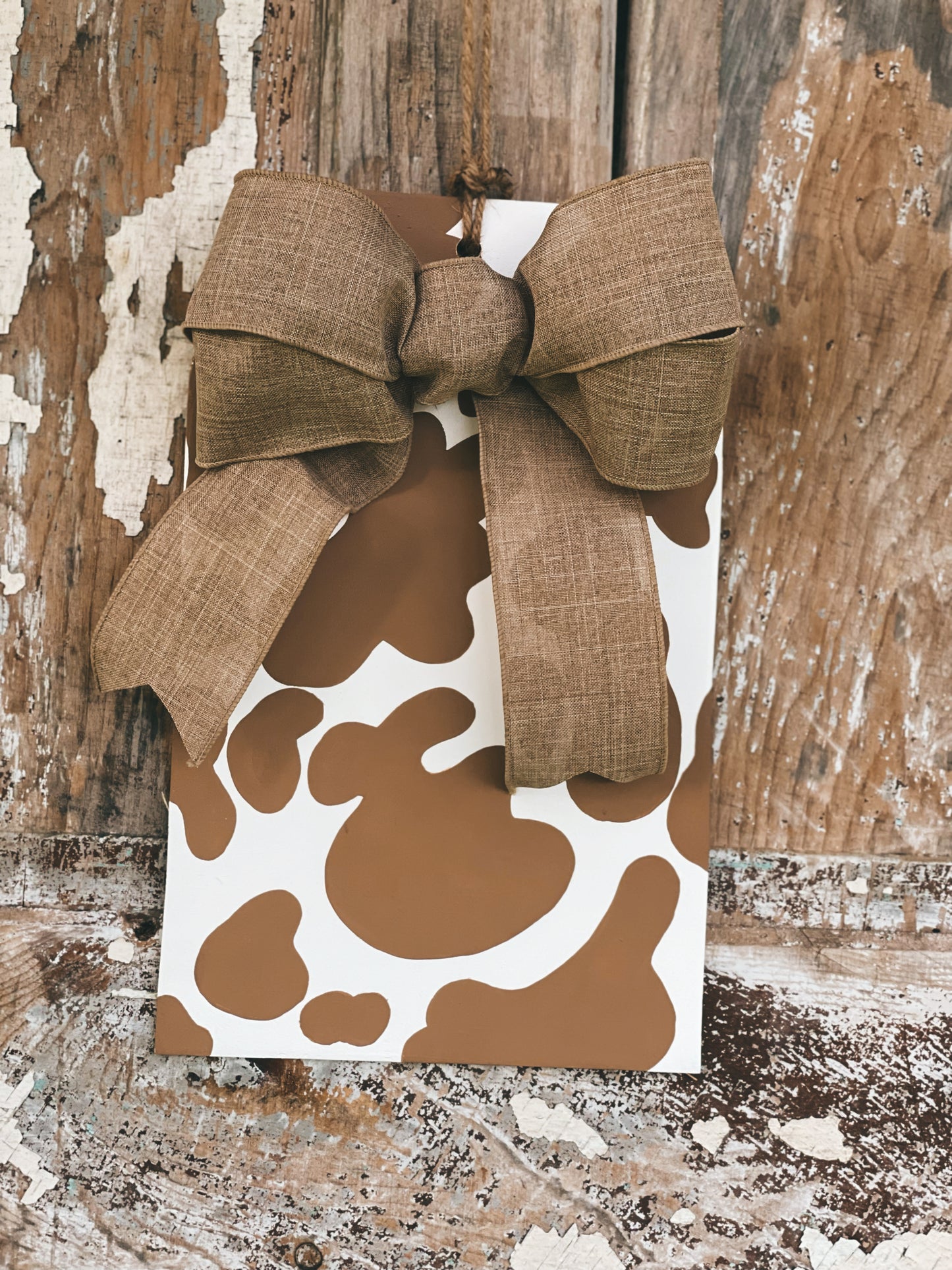 Brown Cow Tag - Cut Out Door Hanger (PRE-ORDER)