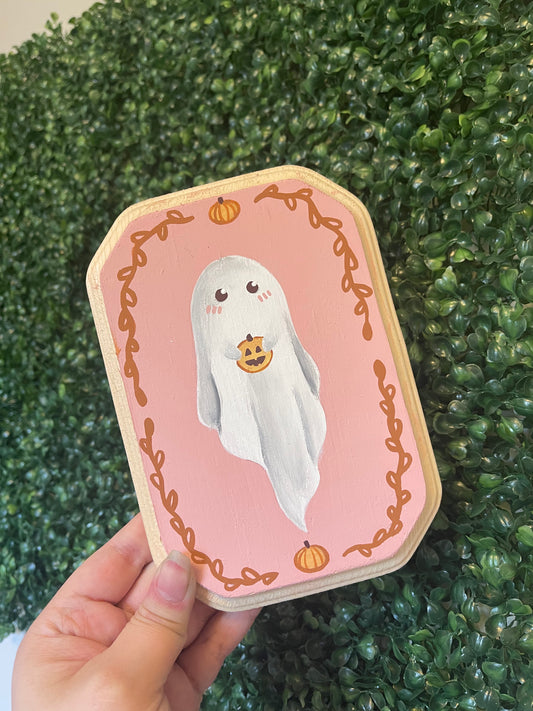 Pastel Ghostie - Handpainted Plaque (PRE-ORDER)