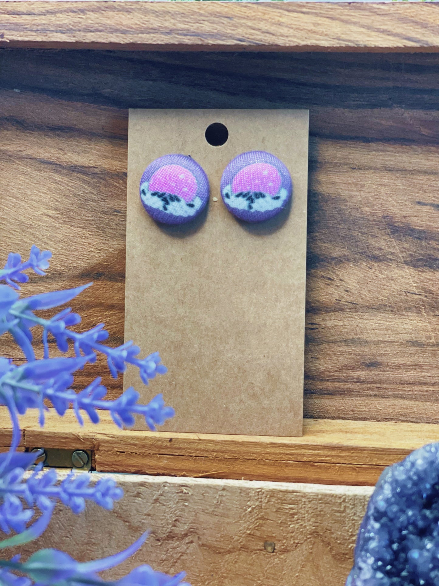 Crystal Ball - Button Earrings