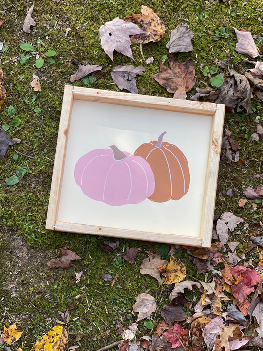 Pastel Pumpkins - Framed Sign (PRE-ORDER)
