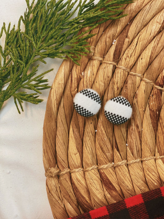 Double Stripe - Button Earrings