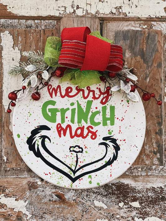 Mean Green Christmas - Circle Door Hanger (PRE-ORDER)