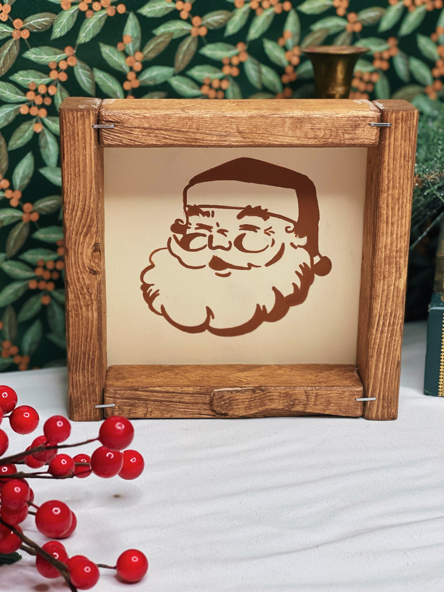 Vintage Santa - Framed Mini Sign (PREORDER)