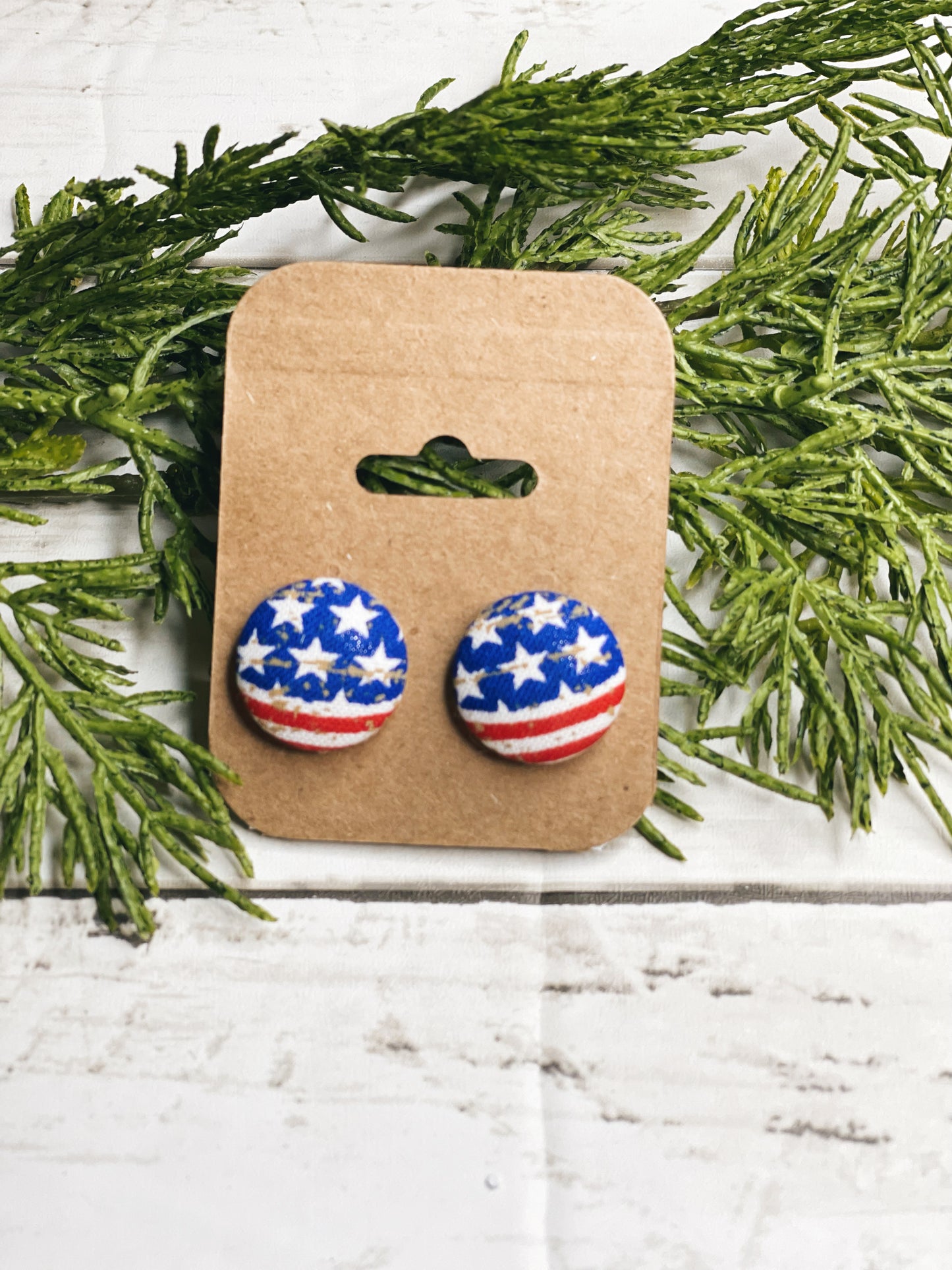 4th of July - Button Earrings