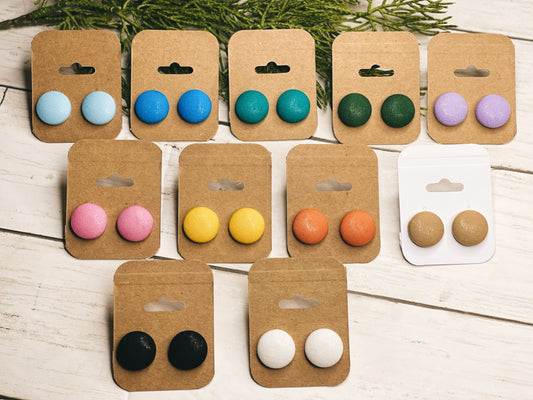 Solids - Button Earrings