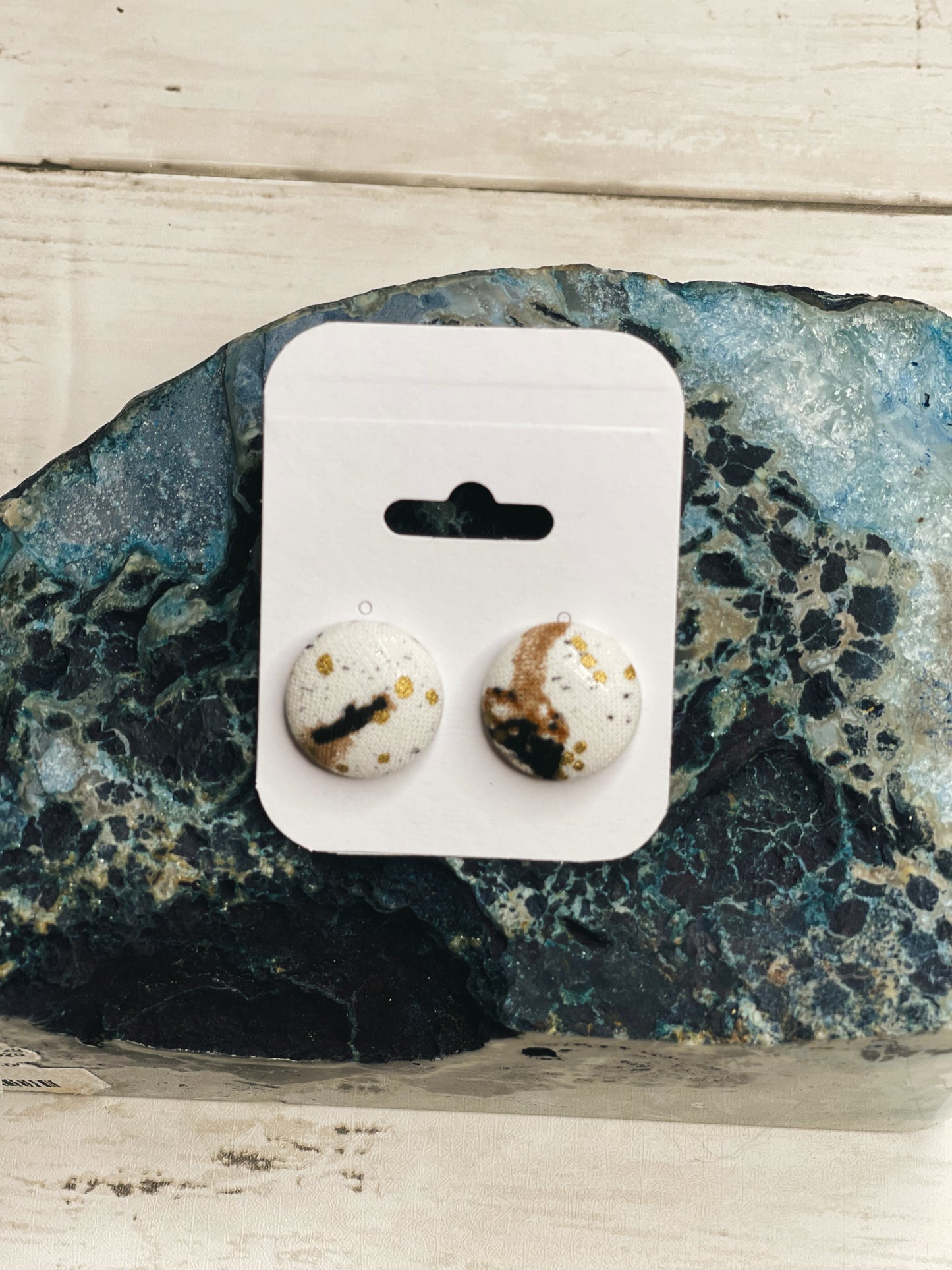 Blue Wave - Button Earrings