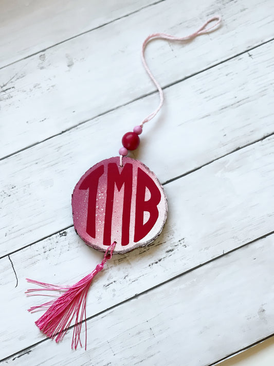 Monogramed Car Charm