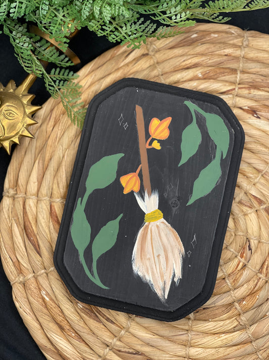 Broom - Handpainted Plaque (PRE-ORDER)