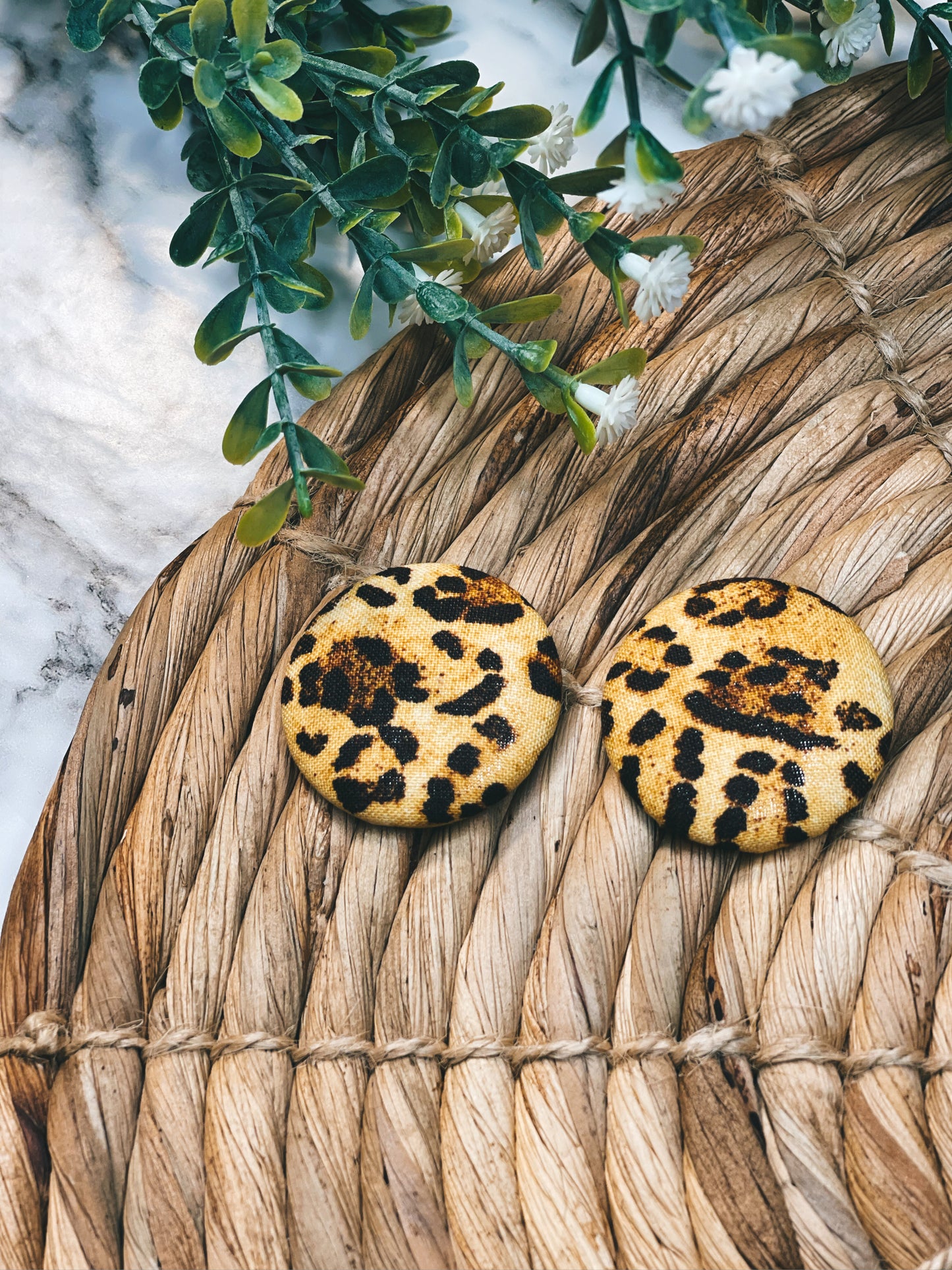 Cheetah - XL Button Earrings