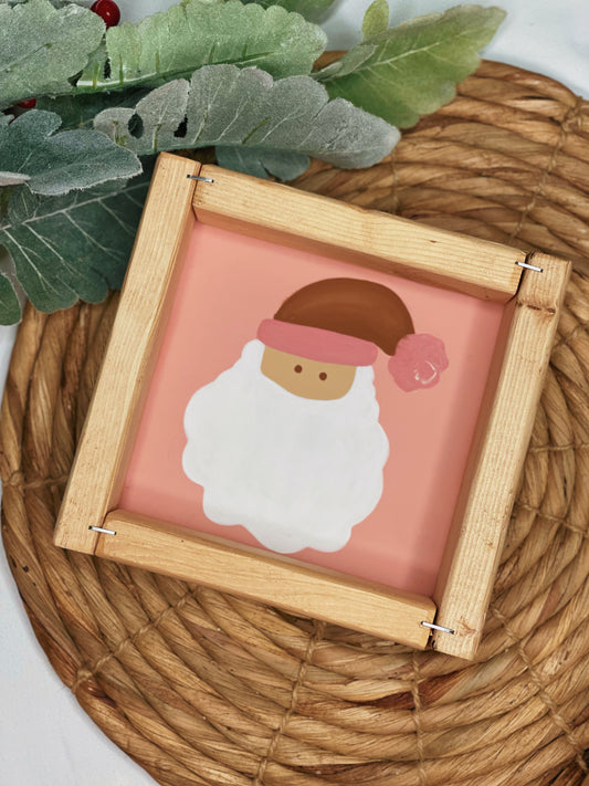 Pastel Santa - Framed Mini Sign (PREORDER)