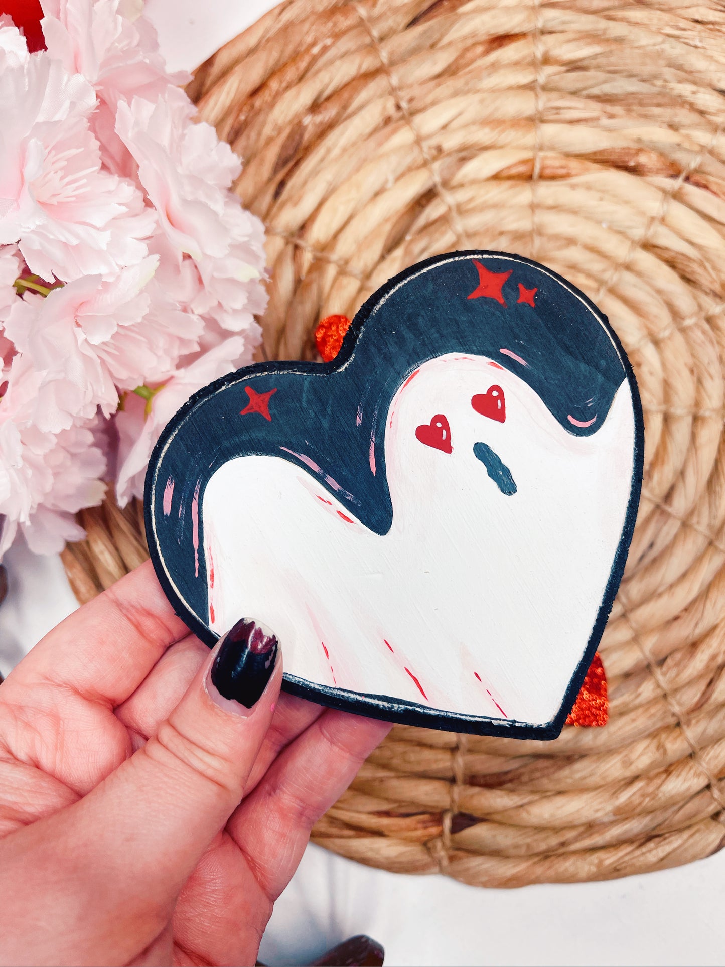 Ghost Heart - Handpainted Plaque