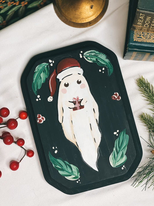 Sage Holiday Ghost - Handpainted Plaque (PRE-ORDER)